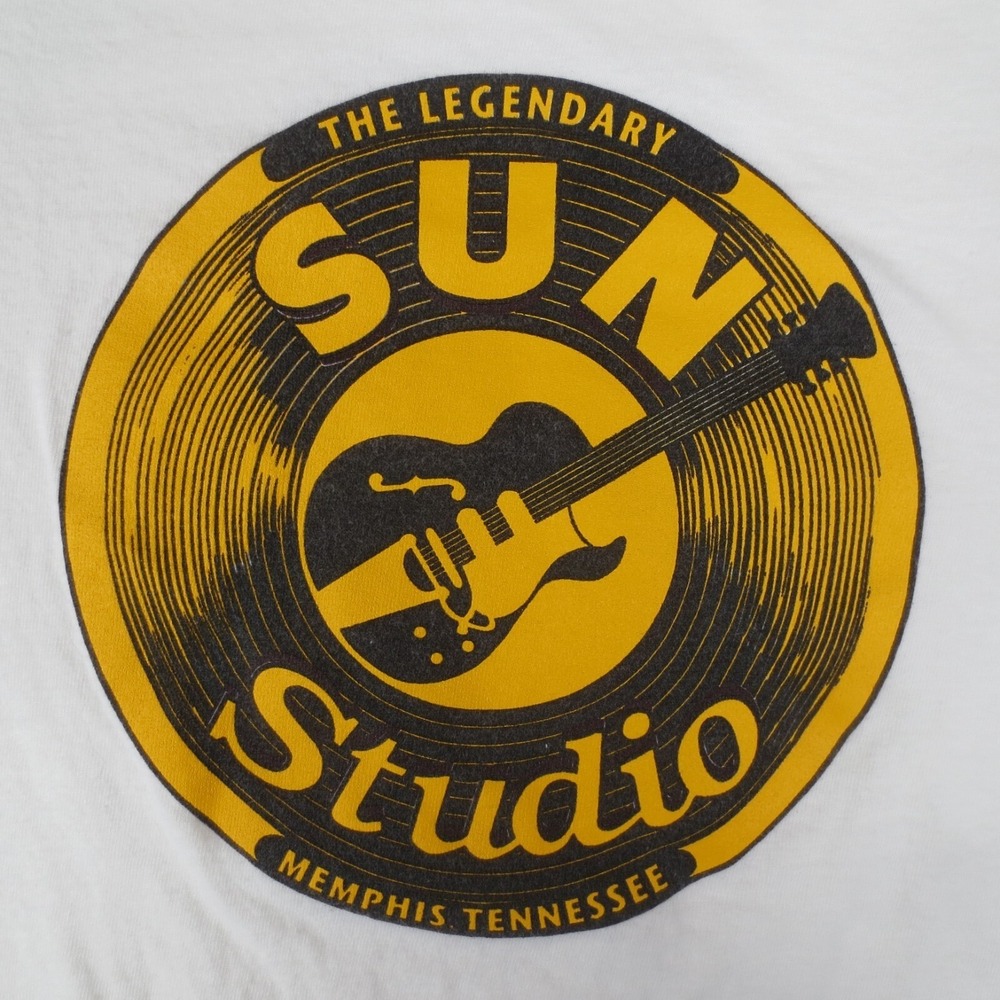 Elvis The Legendary Sun Studio Memphis Tennessee T Shirt Womens XL White Fitted